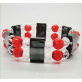 Wholesale magnetic white crystal beaded bracelet 7.25'